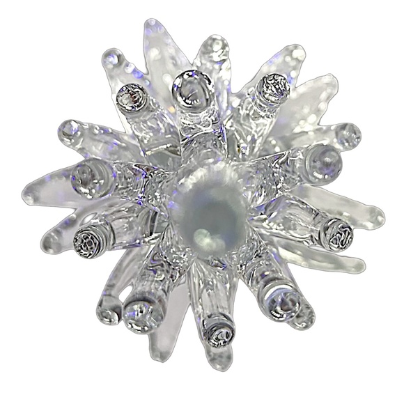 FM KONSTGLAS Ronneby Sweden Vintage Clear Crystal Christmas Tree Sculpture 10” - Picture 3 of 5